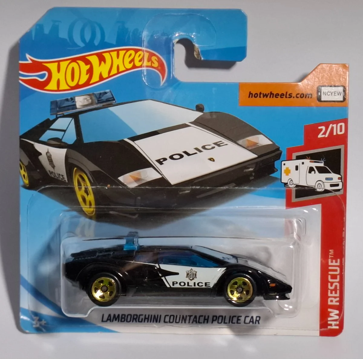 Hot Wheels LAMBORGHINI COUNTACH POLICE CAR 1:64