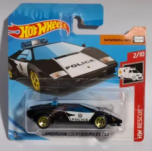 Hot Wheels LAMBORGHINI COUNTACH POLICE CAR 1:64 - Minigaraža